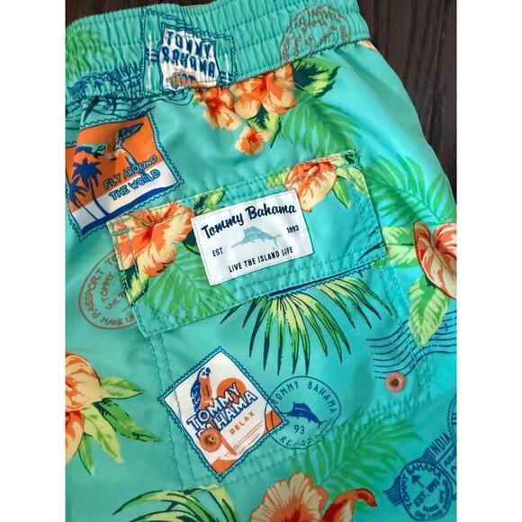 TOMMY BAHAMA RELAX SWIMMING TRUNKS FLORAL HAWAIIAN LUAU MENS large - Picture 6 of 6